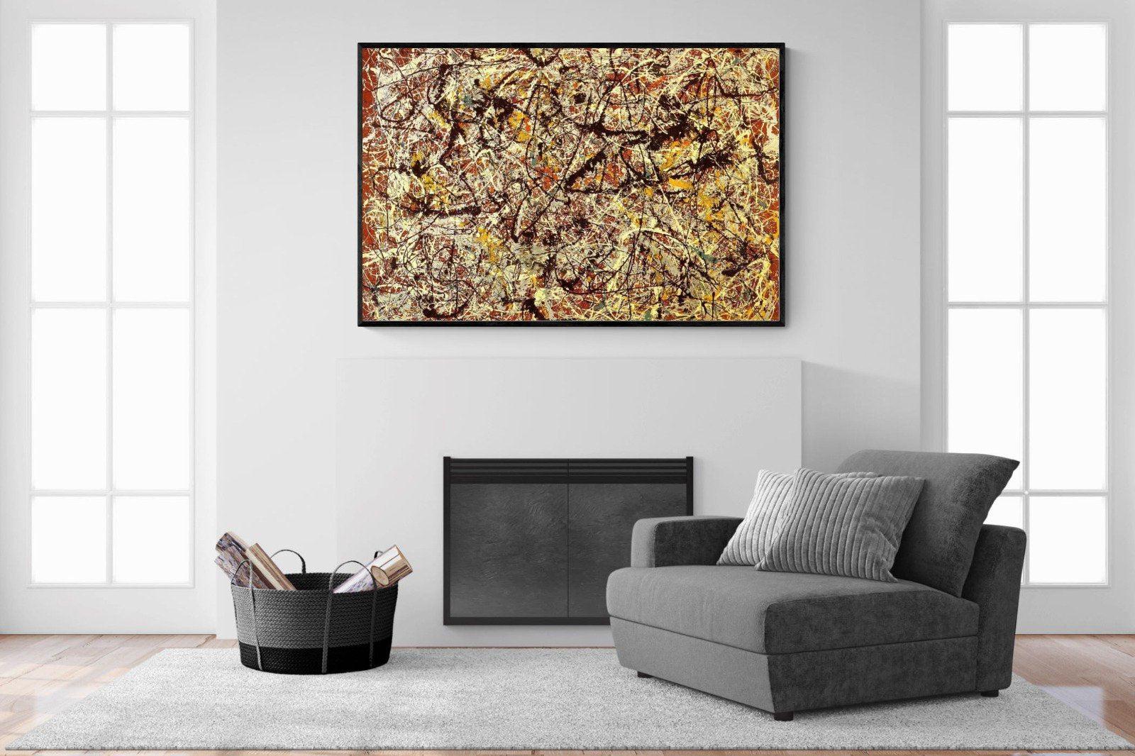 Mural on Indian Red Ground-Wall_Art-150 x 100cm-Mounted Canvas-Black-Pixalot