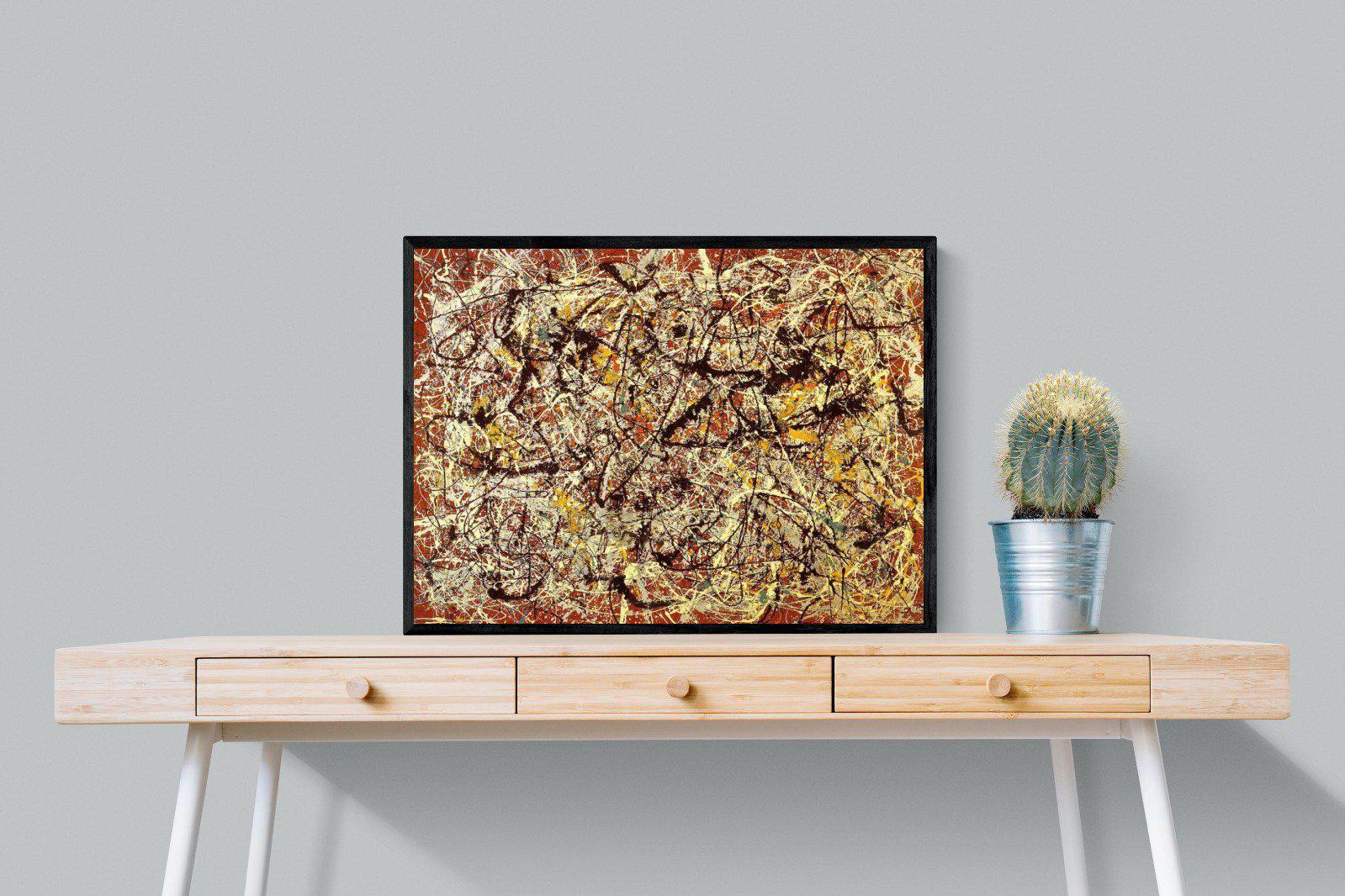 Mural on Indian Red Ground-Wall_Art-80 x 60cm-Mounted Canvas-Black-Pixalot