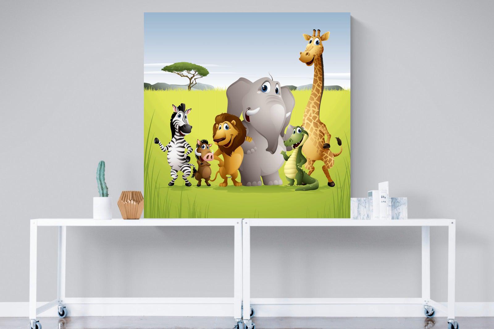 My African Buddies-Wall_Art-120 x 120cm-Mounted Canvas-No Frame-Pixalot