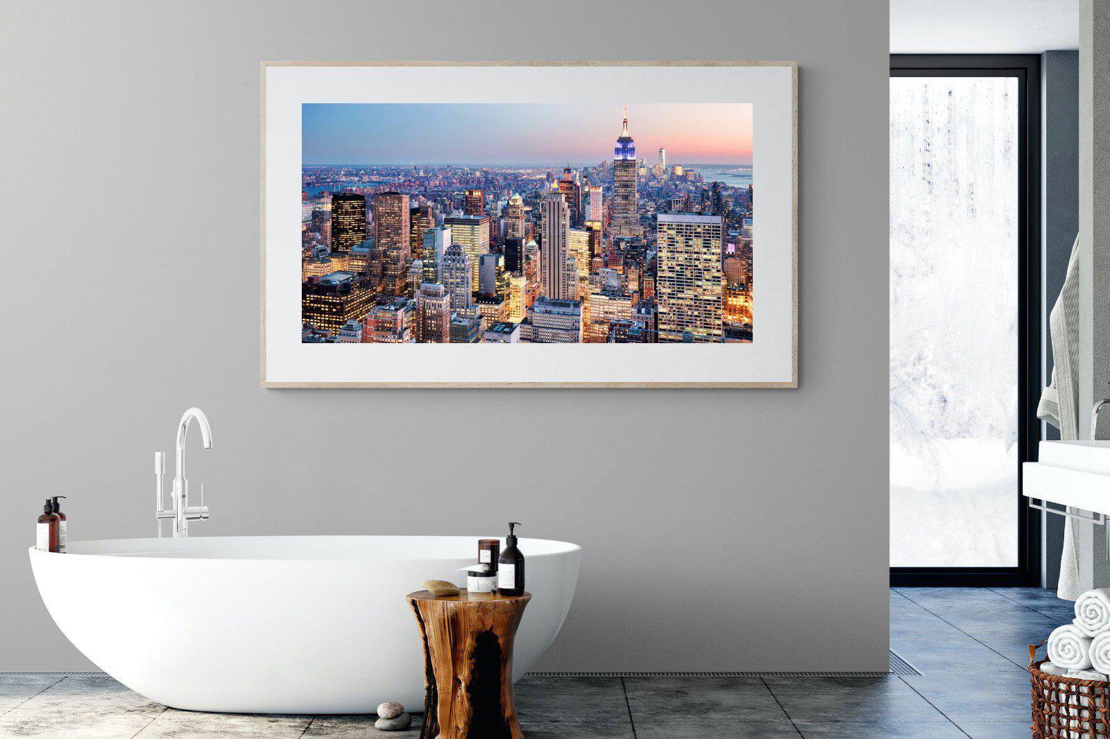 NYC Sunset-Wall_Art-180 x 110cm-Framed Print-Wood-Pixalot