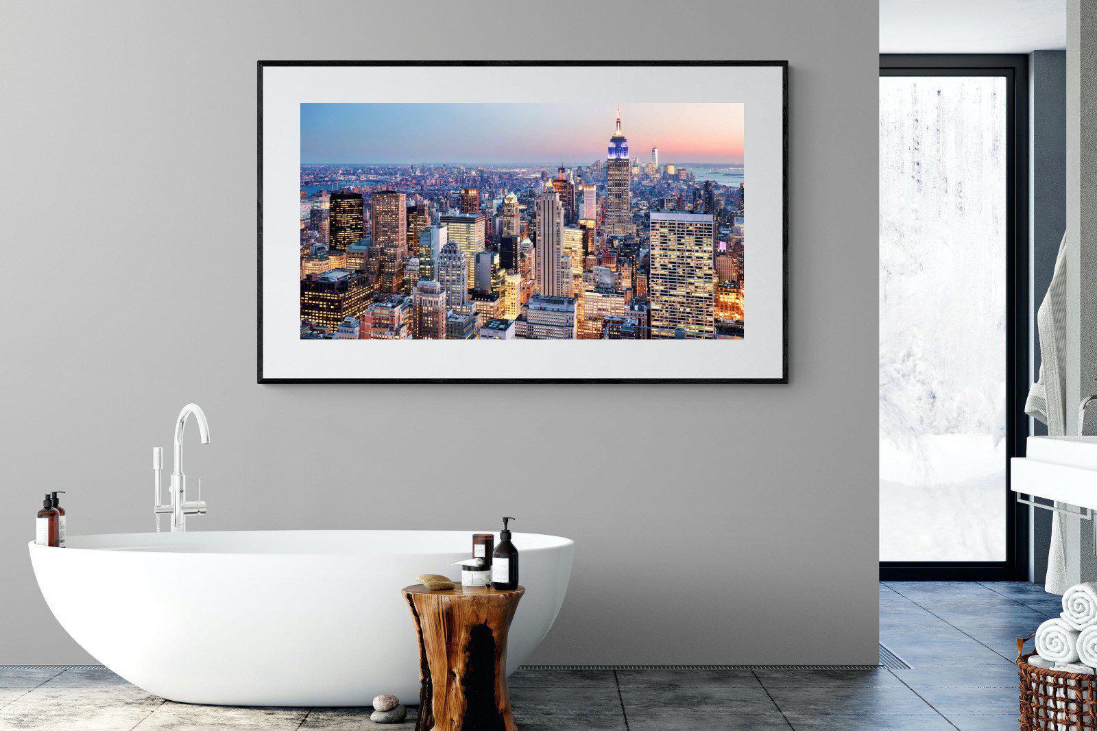 NYC Sunset-Wall_Art-180 x 110cm-Framed Print-Black-Pixalot