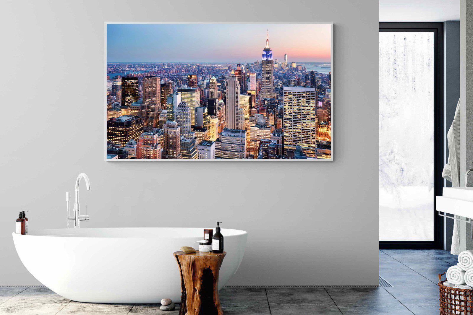 NYC Sunset-Wall_Art-180 x 110cm-Mounted Canvas-White-Pixalot