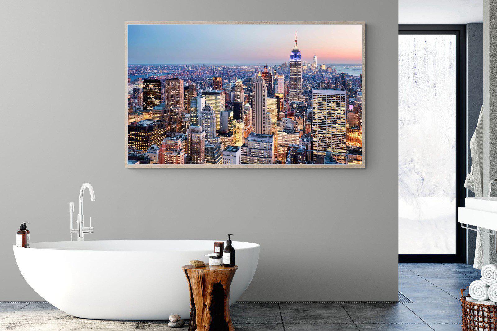 NYC Sunset-Wall_Art-180 x 110cm-Mounted Canvas-Wood-Pixalot