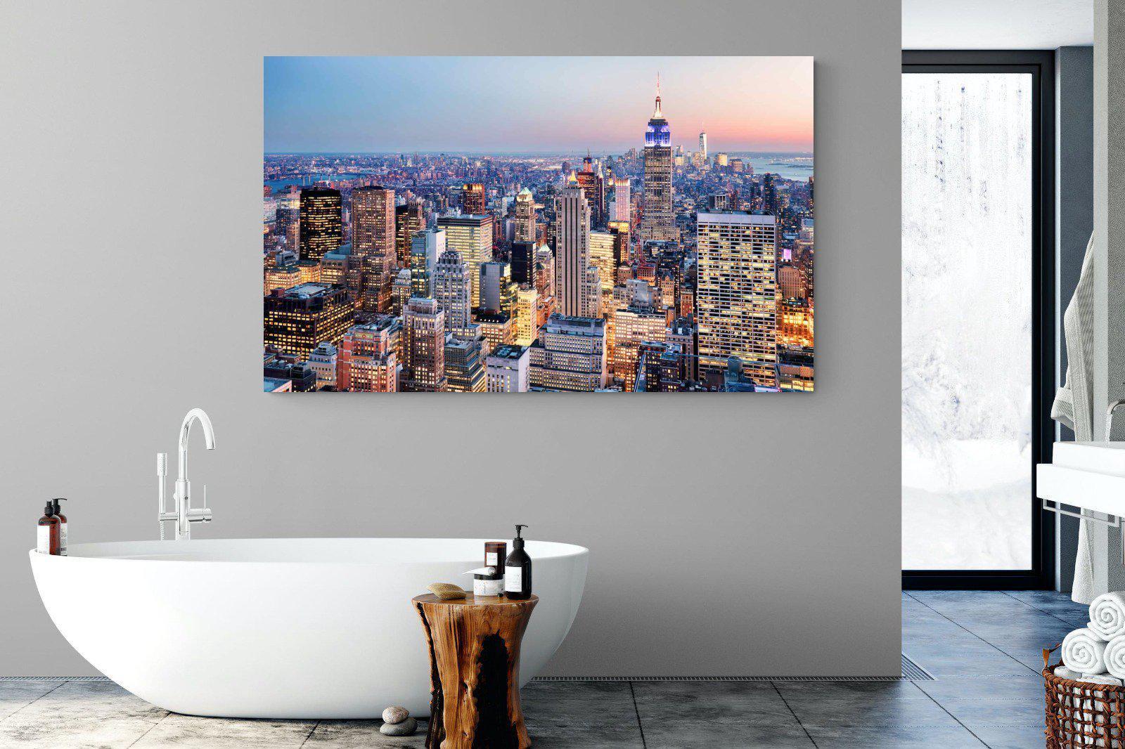 NYC Sunset-Wall_Art-180 x 110cm-Mounted Canvas-No Frame-Pixalot
