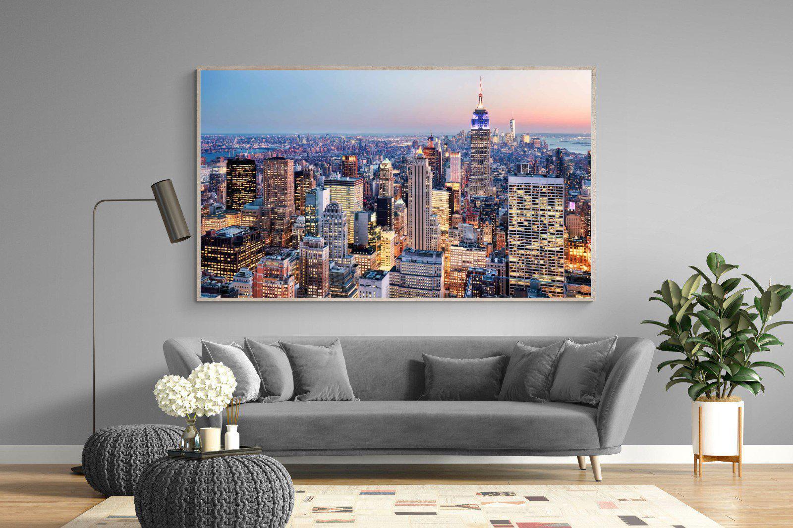 NYC Sunset-Wall_Art-220 x 130cm-Mounted Canvas-Wood-Pixalot