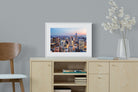 NYC Sunset-Wall_Art-60 x 45cm-Framed Print-White-Pixalot
