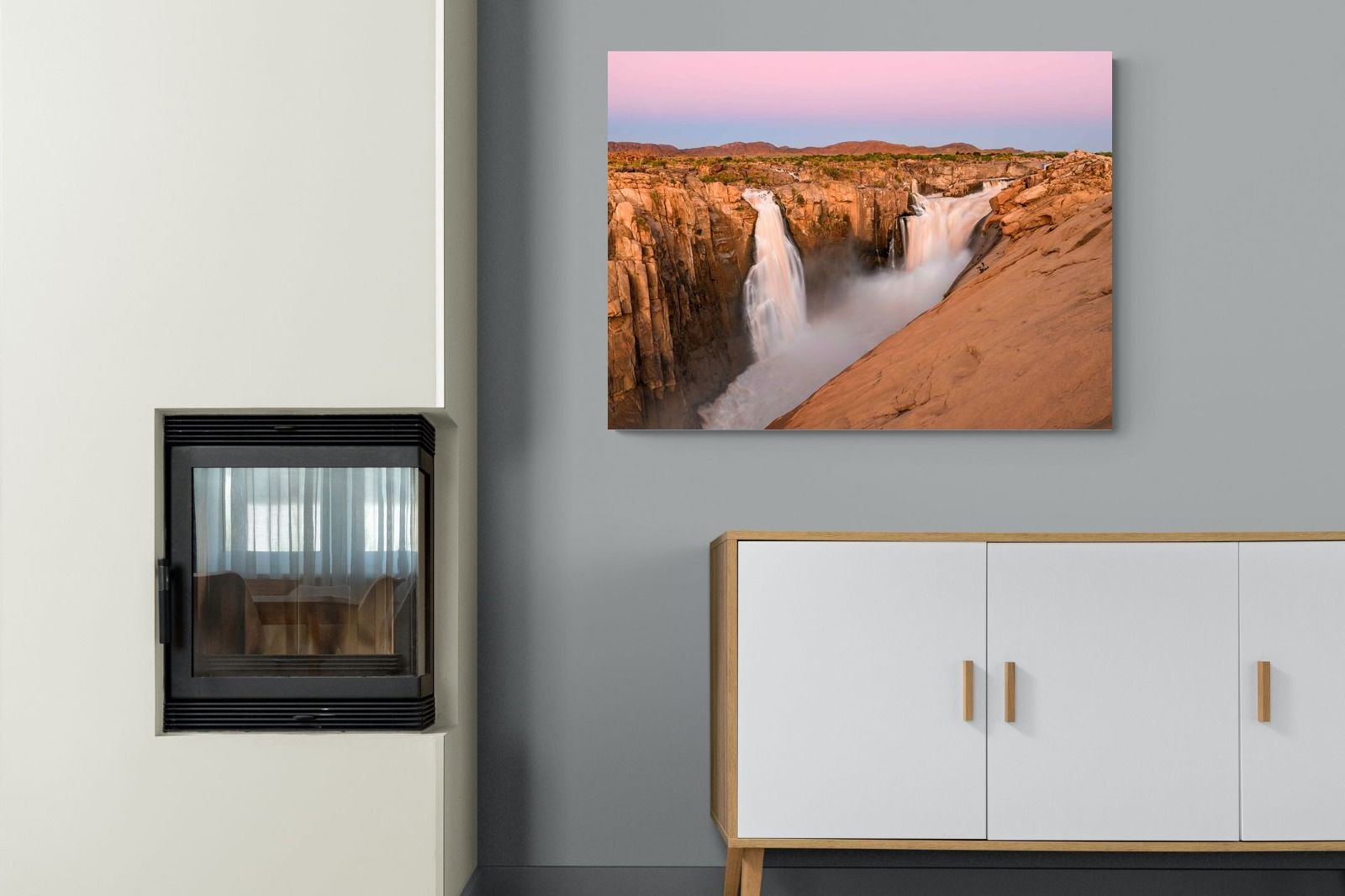 Namibian Falls-Wall_Art-100 x 75cm-Mounted Canvas-No Frame-Pixalot