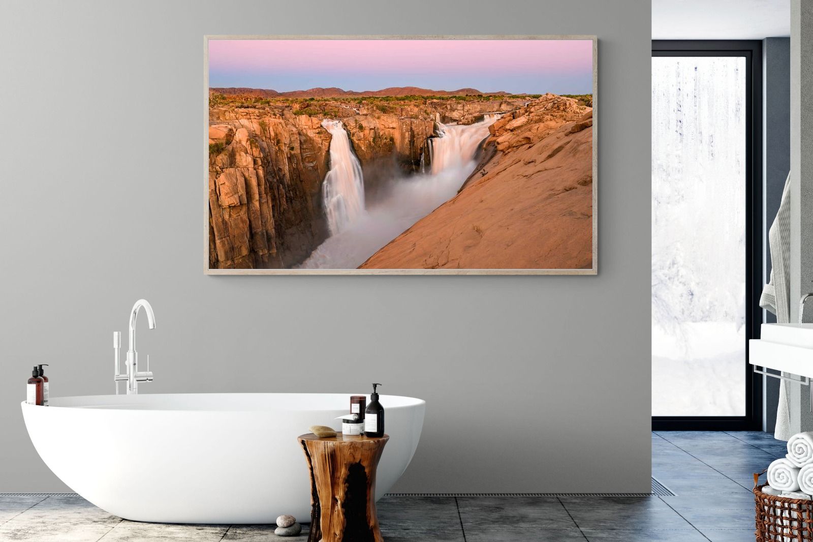 Namibian Falls-Wall_Art-180 x 110cm-Mounted Canvas-Wood-Pixalot