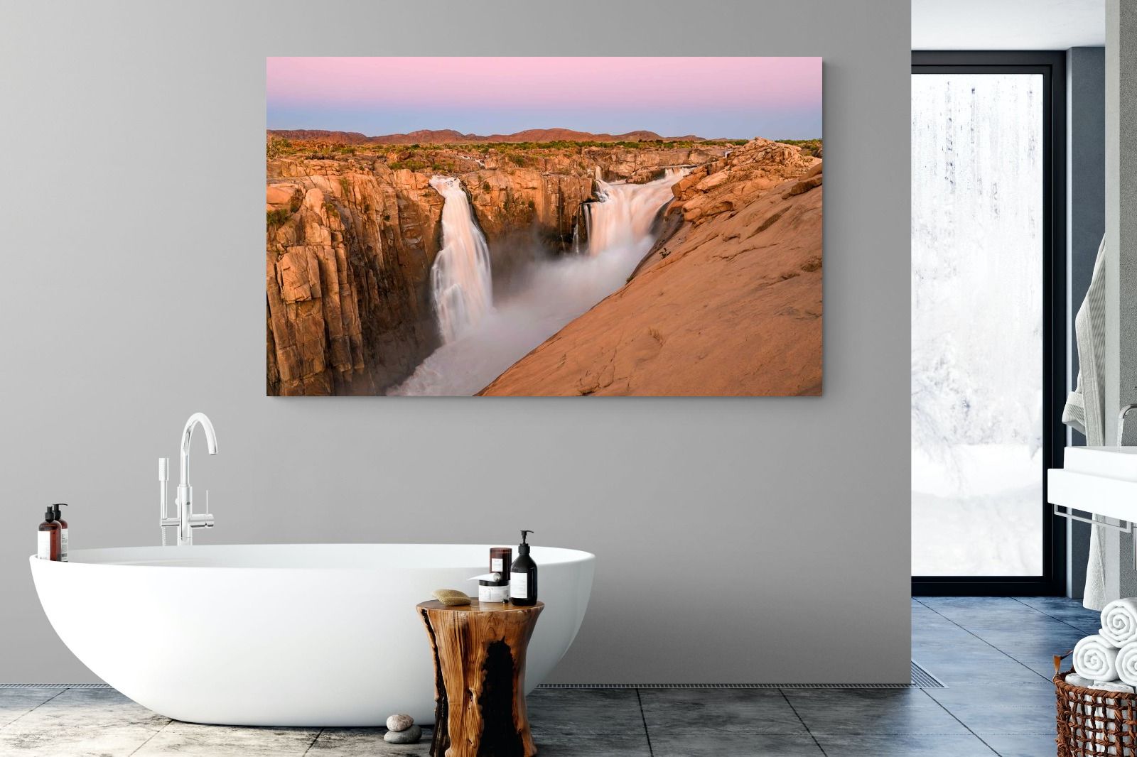 Namibian Falls-Wall_Art-180 x 110cm-Mounted Canvas-No Frame-Pixalot