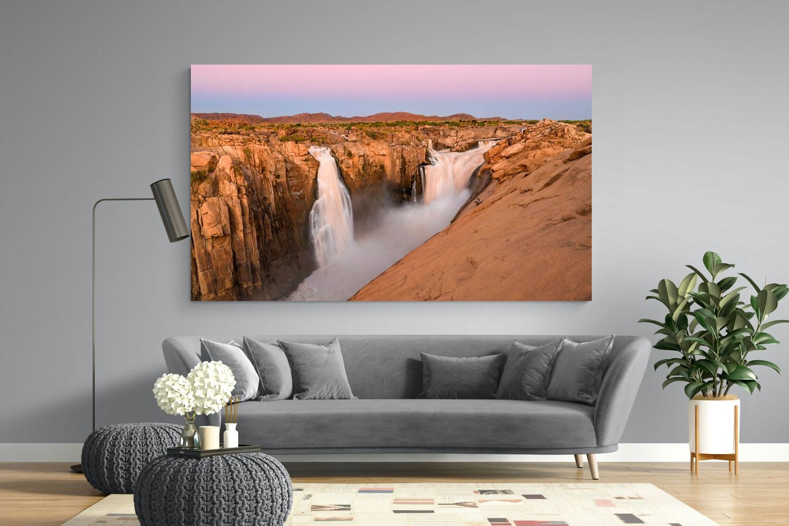 Namibian Falls-Wall_Art-220 x 130cm-Mounted Canvas-No Frame-Pixalot