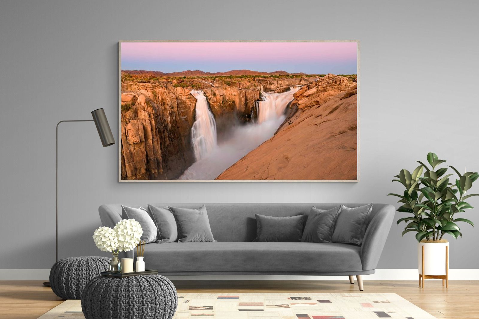 Namibian Falls-Wall_Art-220 x 130cm-Mounted Canvas-Wood-Pixalot
