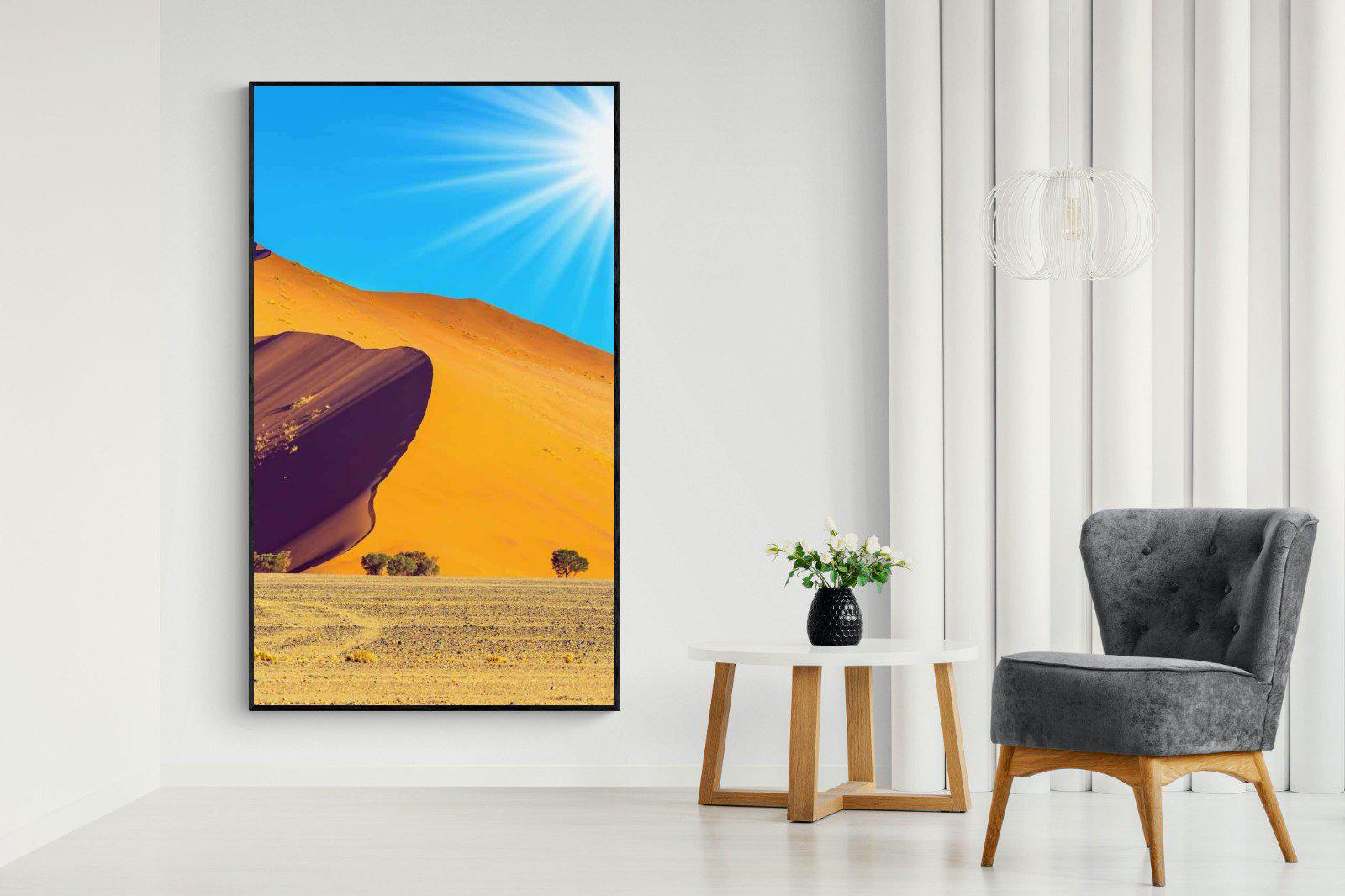 Namibian Landscape-Wall_Art-130 x 220cm-Mounted Canvas-Black-Pixalot