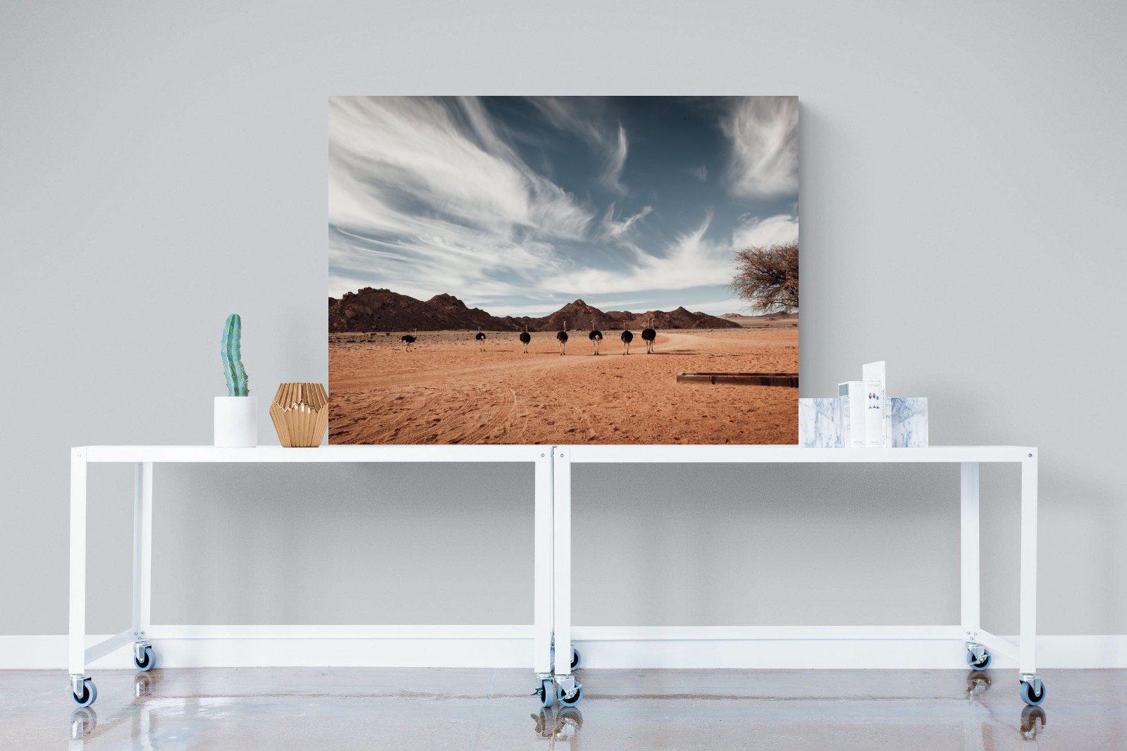 Namibian Ostrich-Wall_Art-120 x 90cm-Mounted Canvas-No Frame-Pixalot