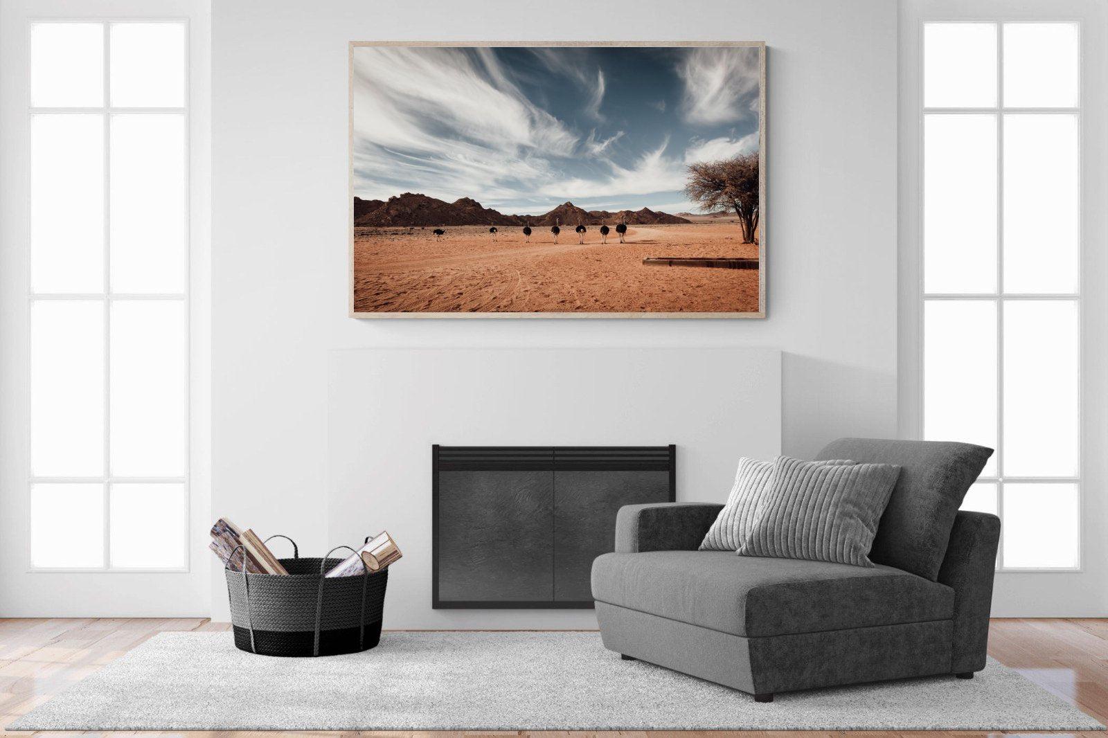 Namibian Ostrich-Wall_Art-150 x 100cm-Mounted Canvas-Wood-Pixalot