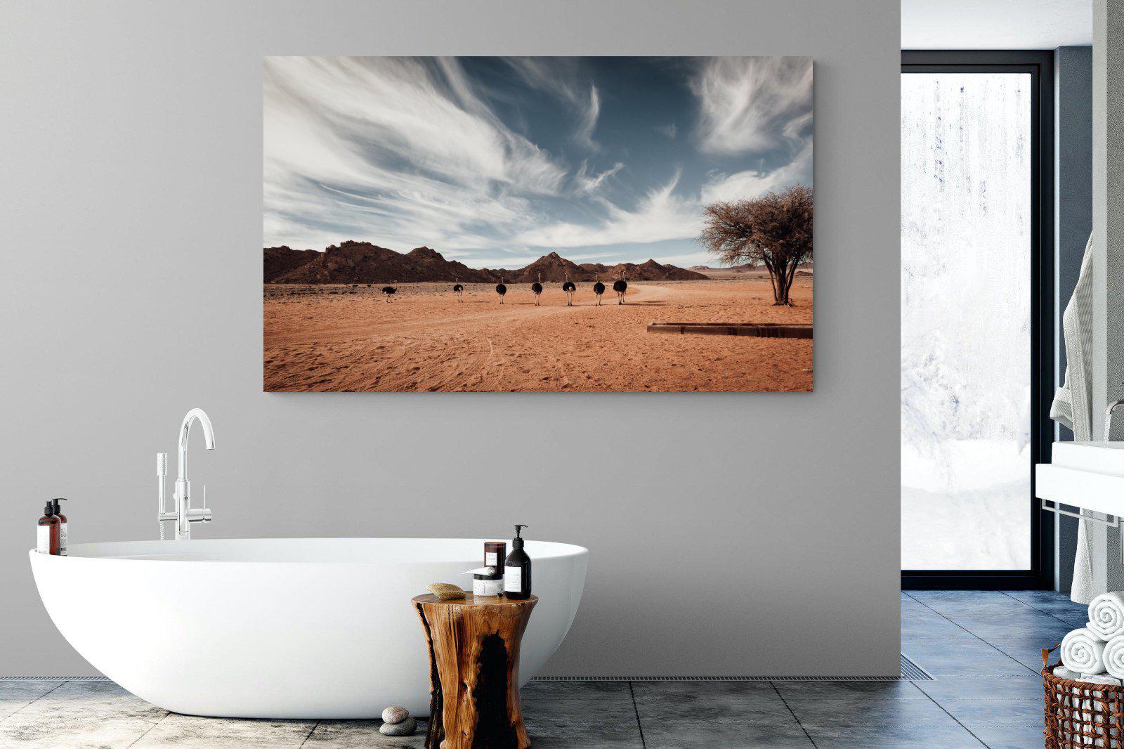 Namibian Ostrich-Wall_Art-180 x 110cm-Mounted Canvas-No Frame-Pixalot