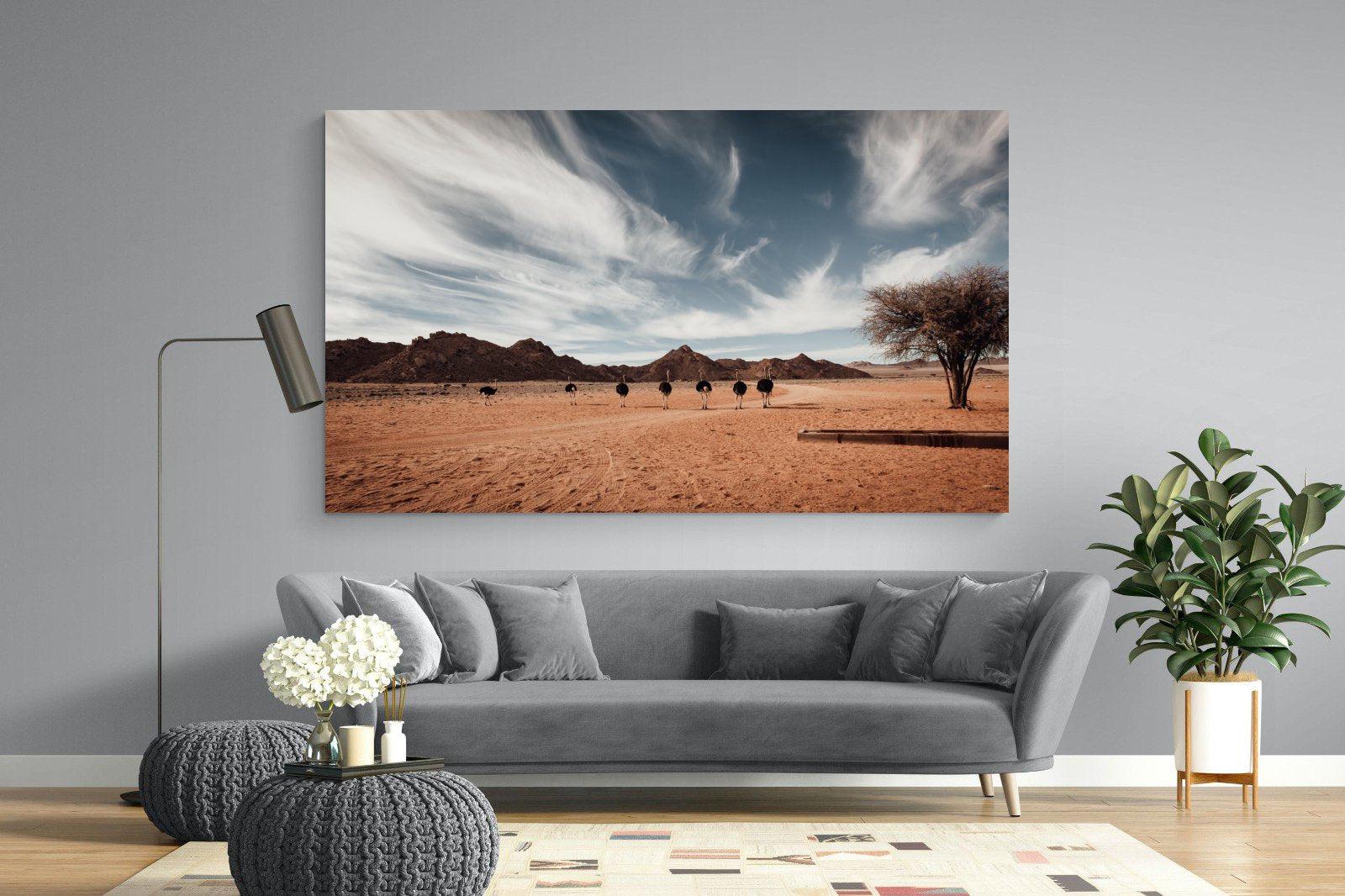 Namibian Ostrich-Wall_Art-220 x 130cm-Mounted Canvas-No Frame-Pixalot