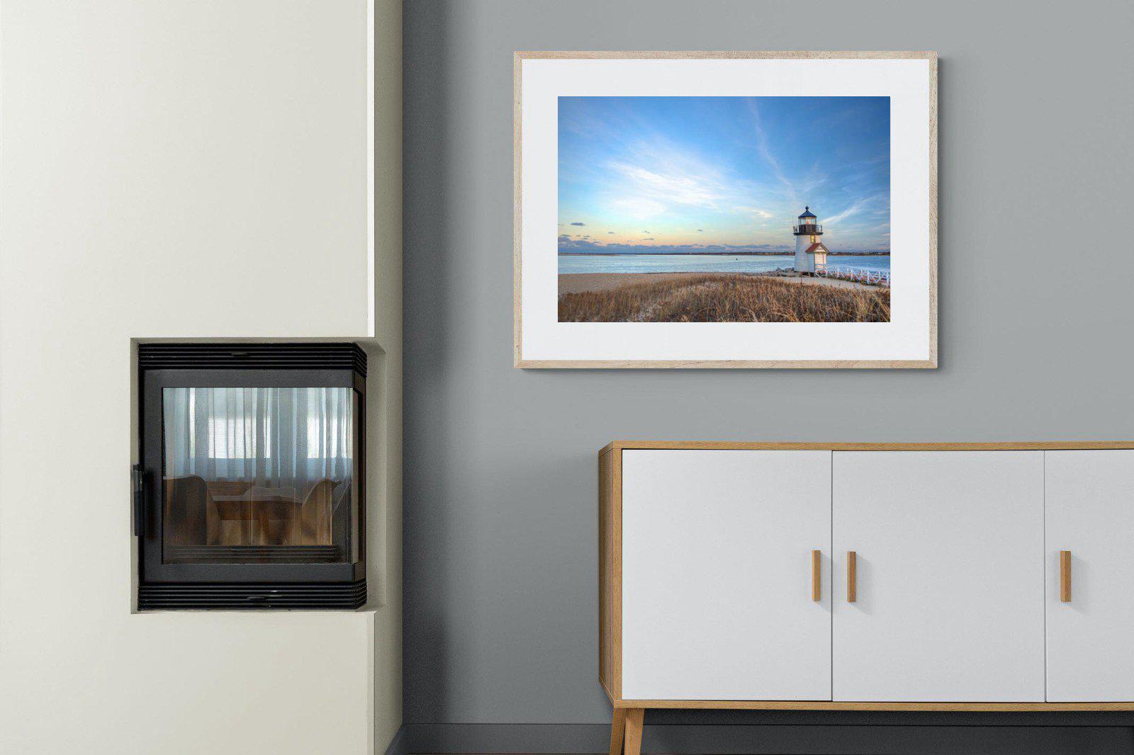 Nantucket Lighthouse-Wall_Art-100 x 75cm-Framed Print-Wood-Pixalot