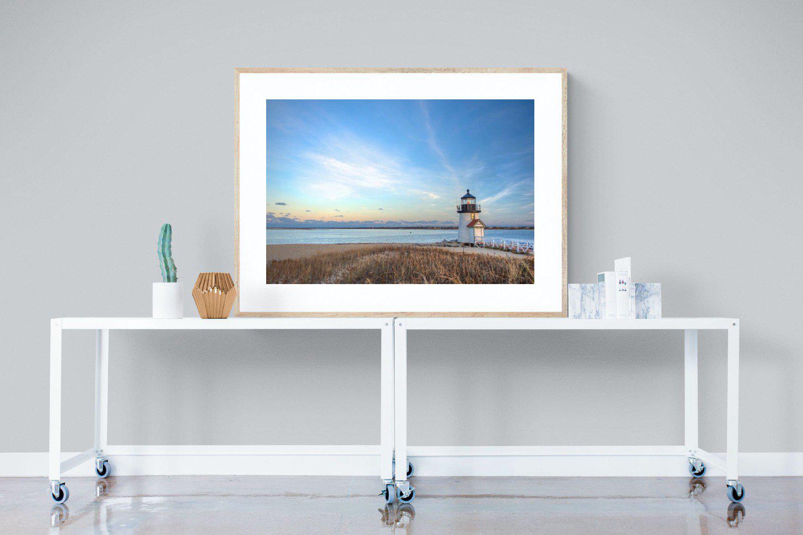 Nantucket Lighthouse-Wall_Art-120 x 90cm-Framed Print-Wood-Pixalot