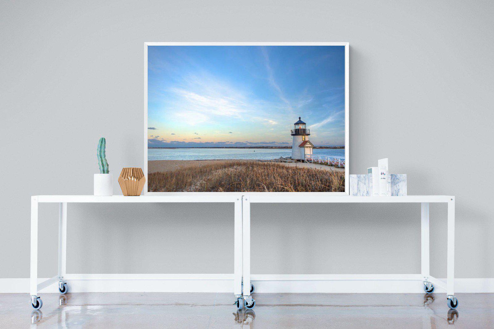 Nantucket Lighthouse-Wall_Art-120 x 90cm-Mounted Canvas-White-Pixalot
