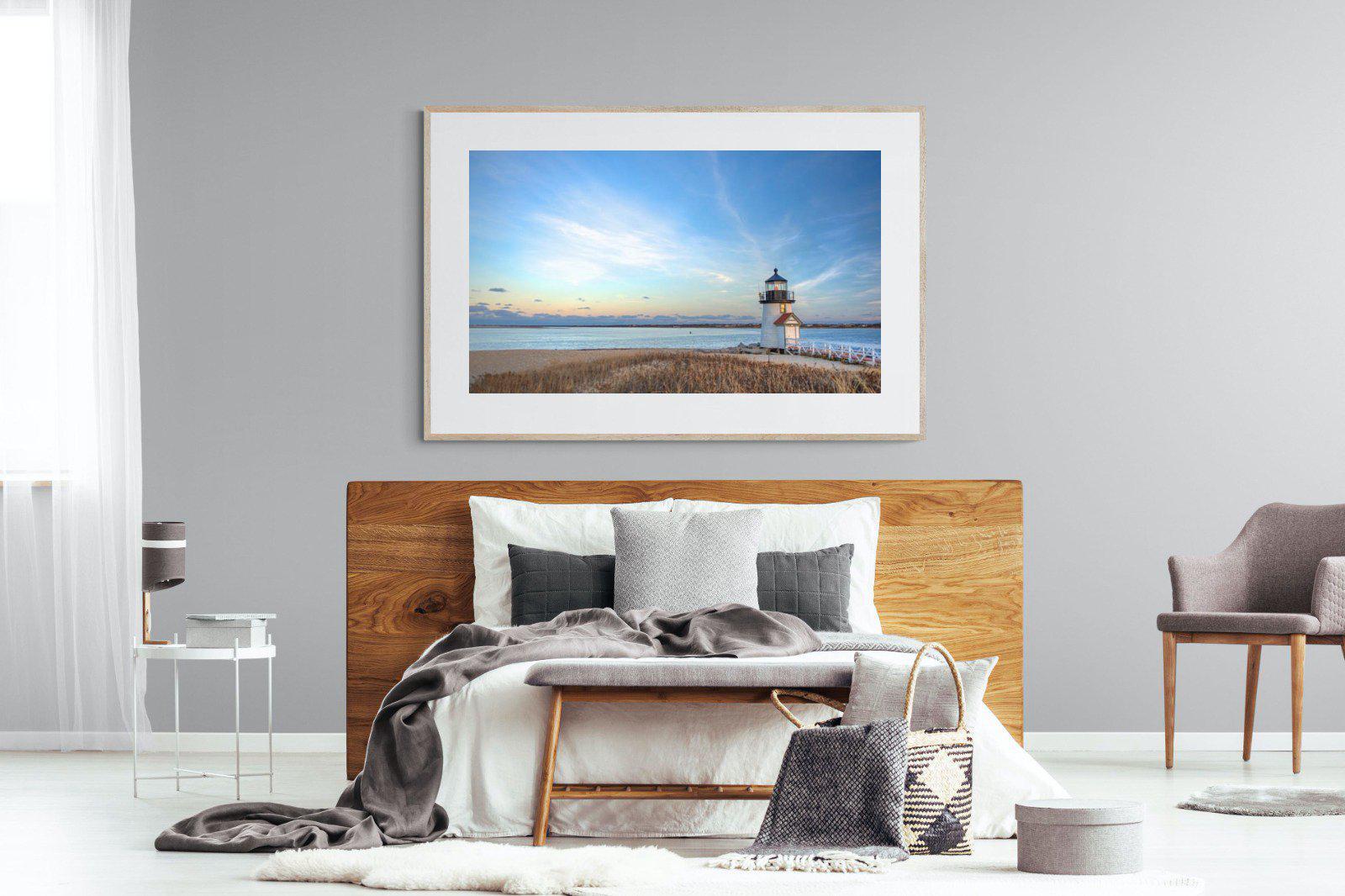 Nantucket Lighthouse-Wall_Art-150 x 100cm-Framed Print-Wood-Pixalot