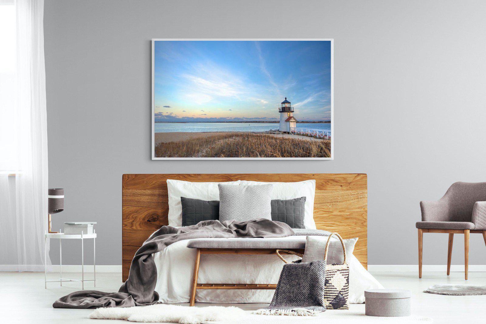 Nantucket Lighthouse-Wall_Art-150 x 100cm-Mounted Canvas-White-Pixalot