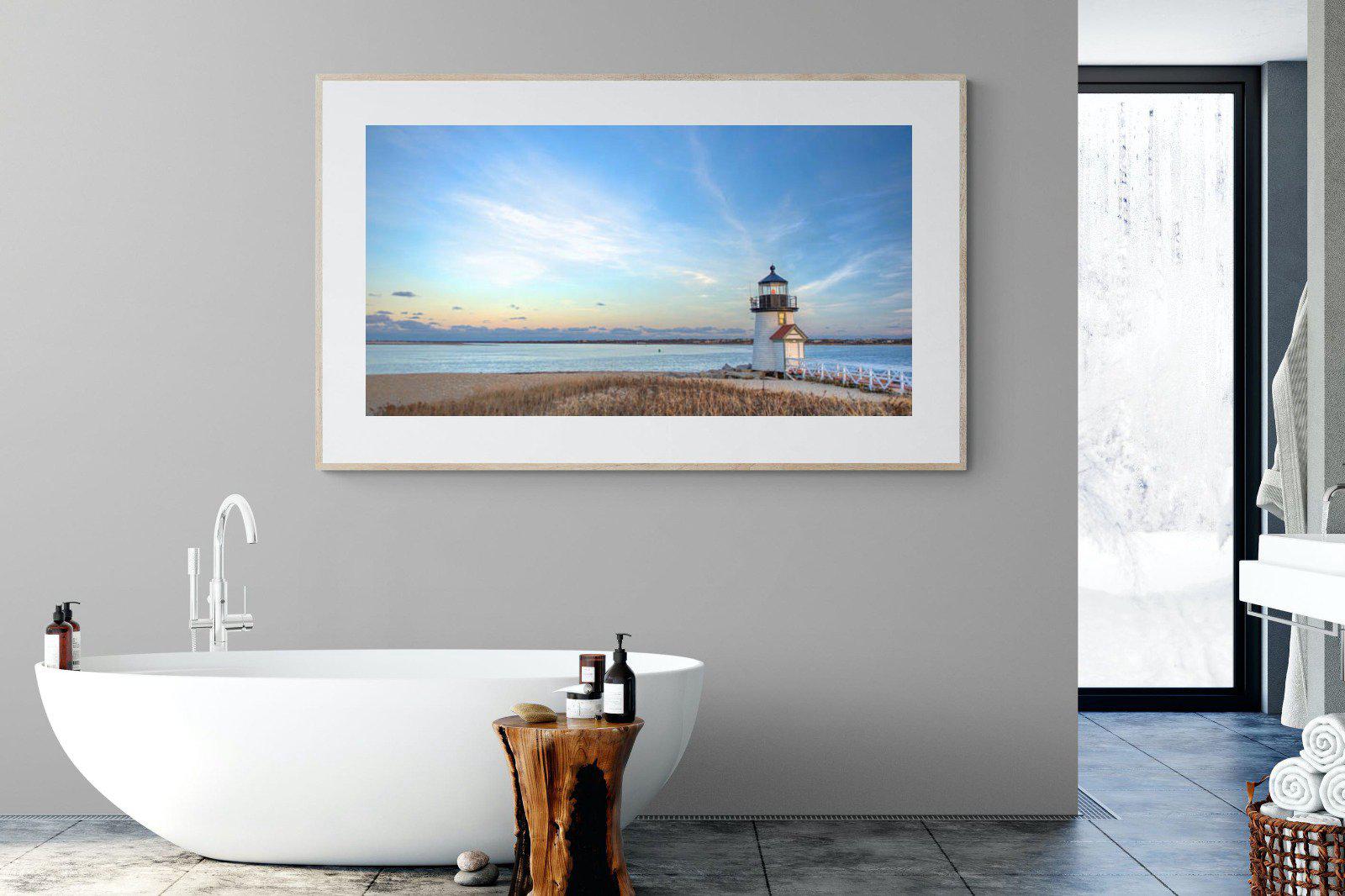 Nantucket Lighthouse-Wall_Art-180 x 110cm-Framed Print-Wood-Pixalot