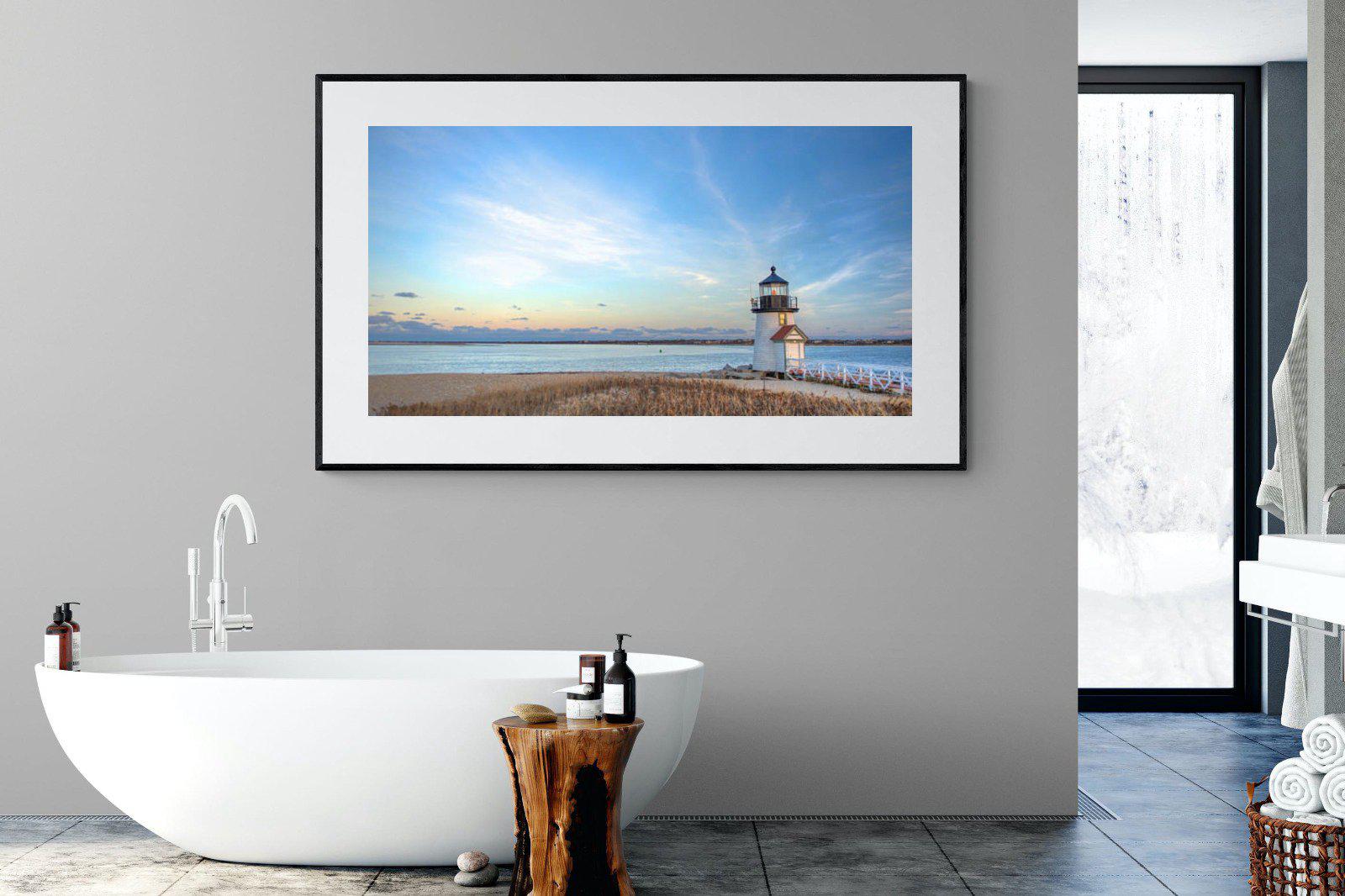 Nantucket Lighthouse-Wall_Art-180 x 110cm-Framed Print-Black-Pixalot
