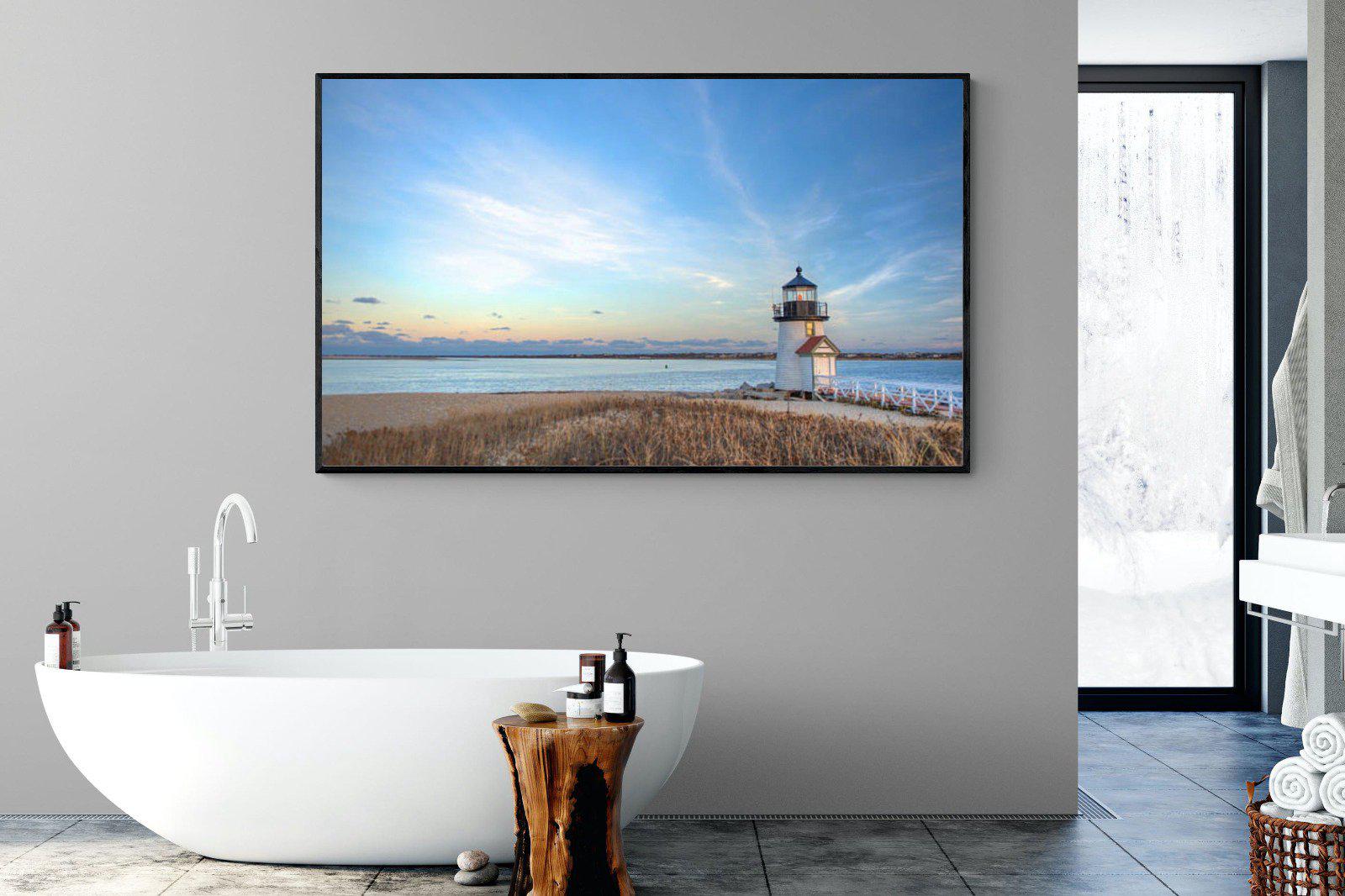 Nantucket Lighthouse-Wall_Art-180 x 110cm-Mounted Canvas-Black-Pixalot