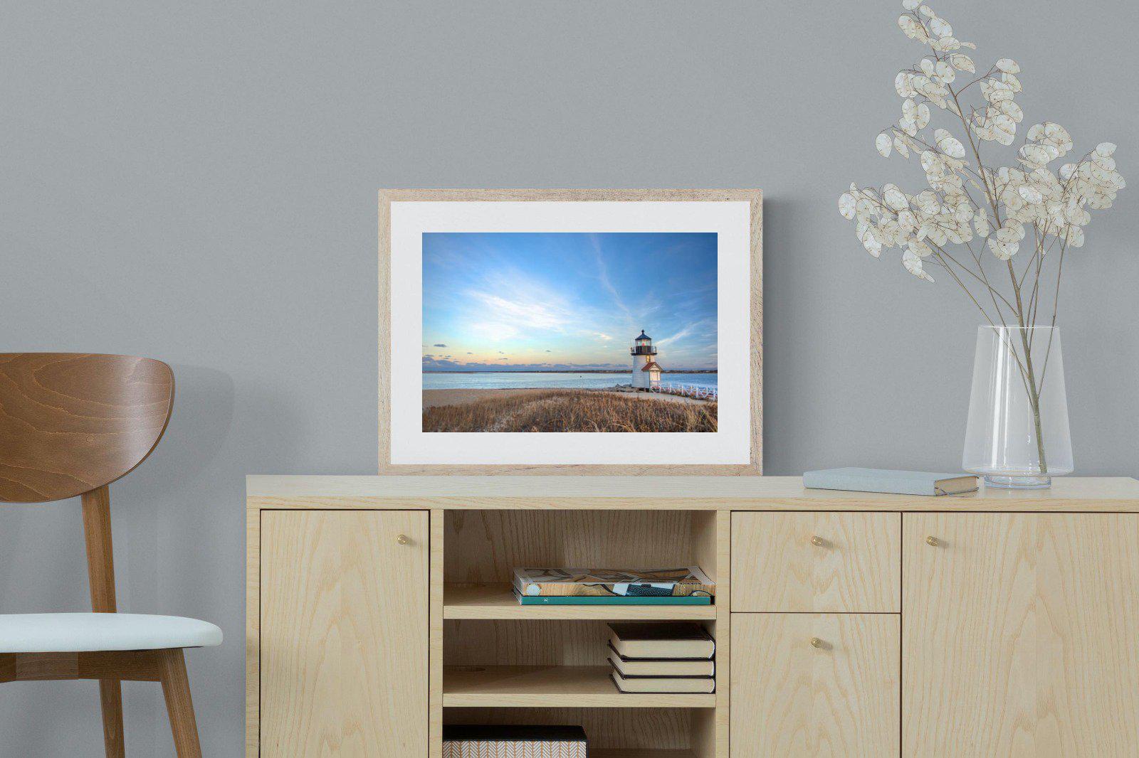 Nantucket Lighthouse-Wall_Art-60 x 45cm-Framed Print-Wood-Pixalot