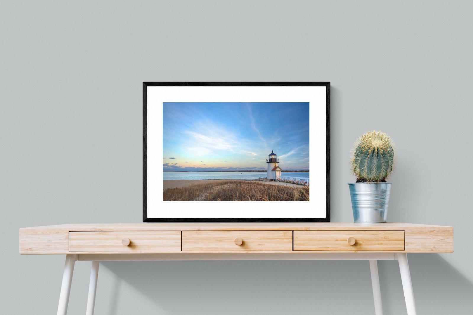 Nantucket Lighthouse-Wall_Art-80 x 60cm-Framed Print-Black-Pixalot