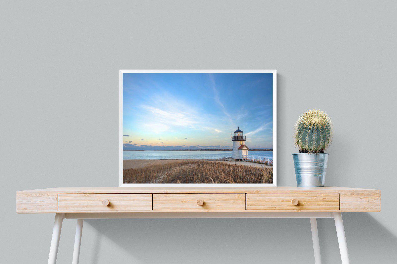 Nantucket Lighthouse-Wall_Art-80 x 60cm-Mounted Canvas-White-Pixalot