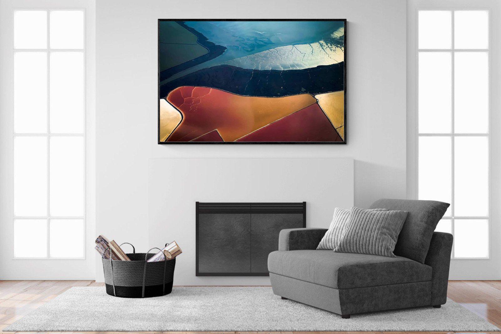 Natural Geometry-Wall_Art-150 x 100cm-Mounted Canvas-Black-Pixalot