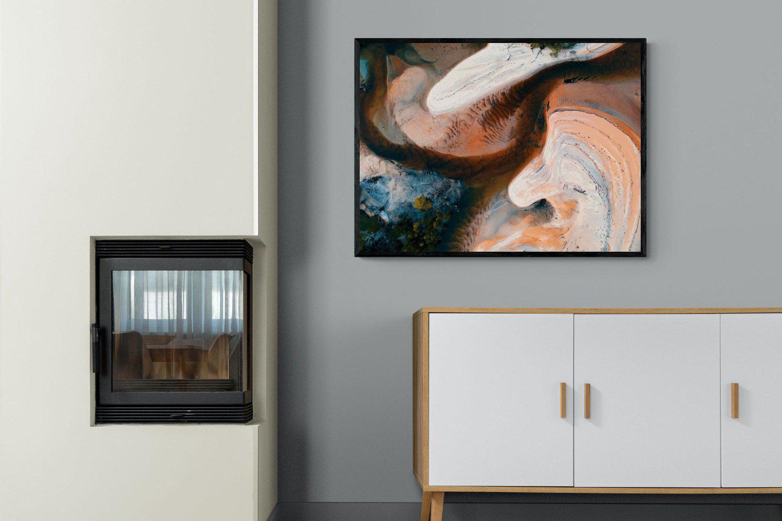 Nature's Swirl-Wall_Art-100 x 75cm-Mounted Canvas-Black-Pixalot