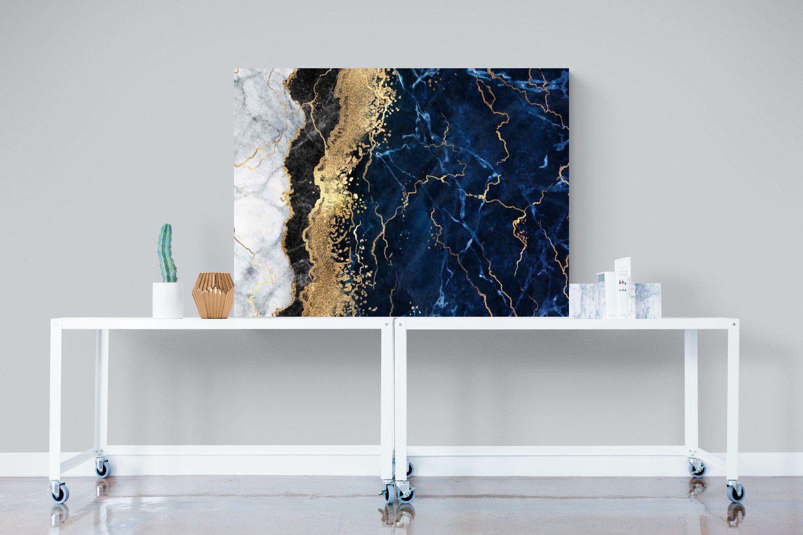 Navy & Gold-Wall_Art-120 x 90cm-Mounted Canvas-No Frame-Pixalot