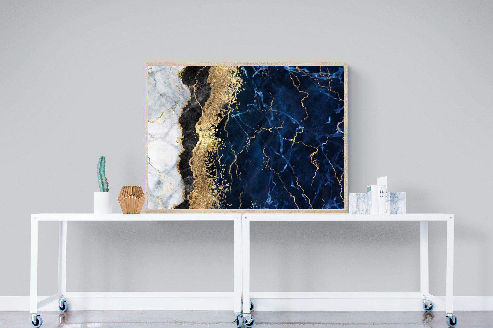 Navy & Gold-Wall_Art-120 x 90cm-Mounted Canvas-Wood-Pixalot