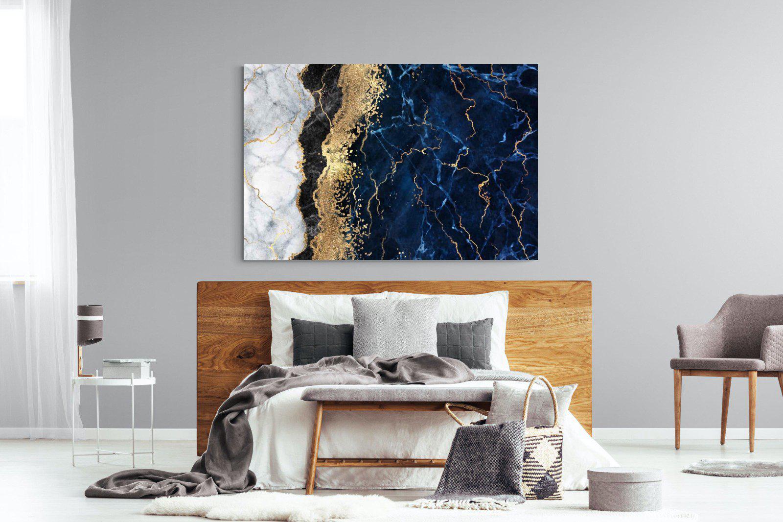 Navy & Gold-Wall_Art-150 x 100cm-Mounted Canvas-No Frame-Pixalot