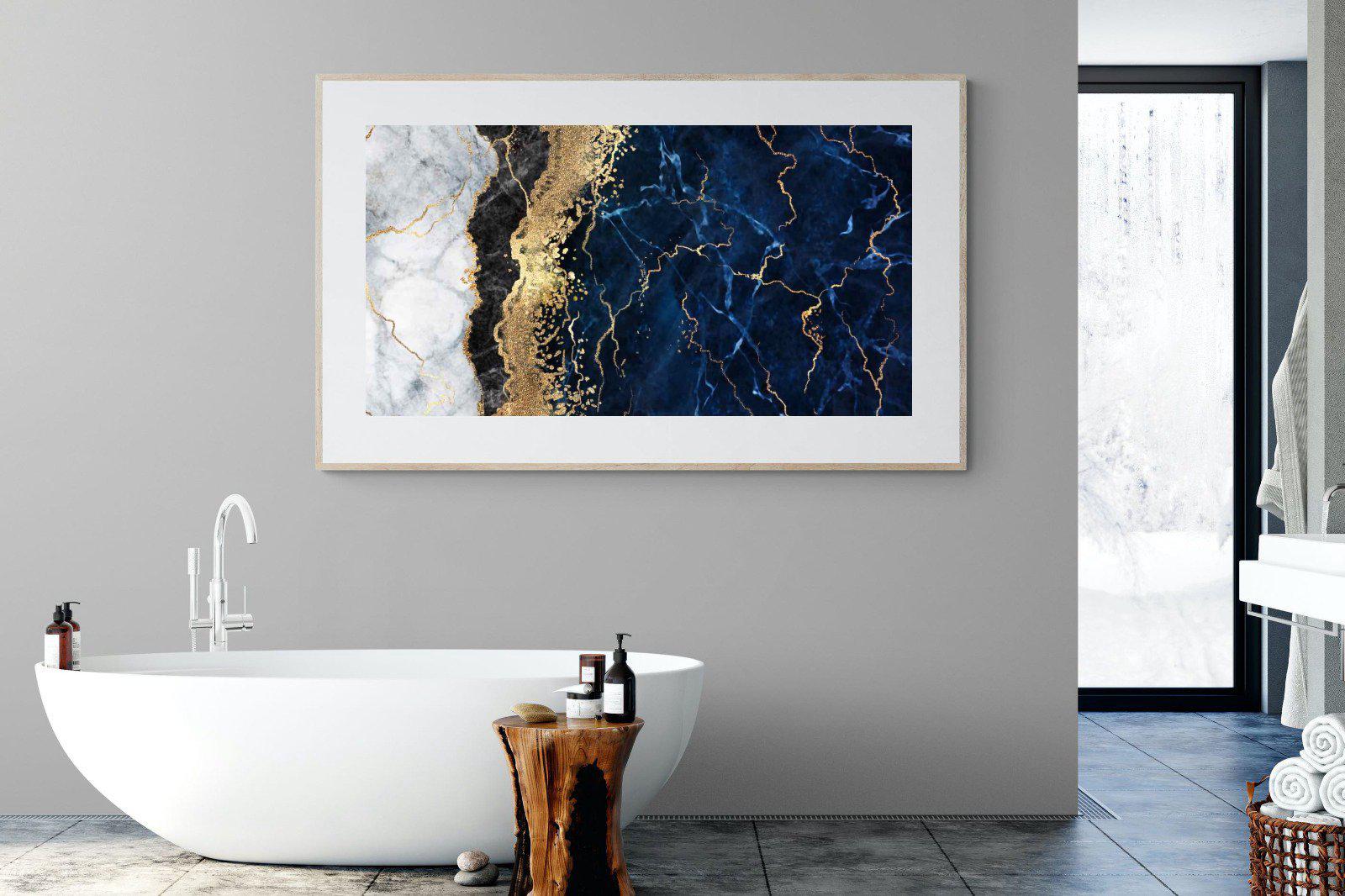Navy & Gold-Wall_Art-180 x 110cm-Framed Print-Wood-Pixalot