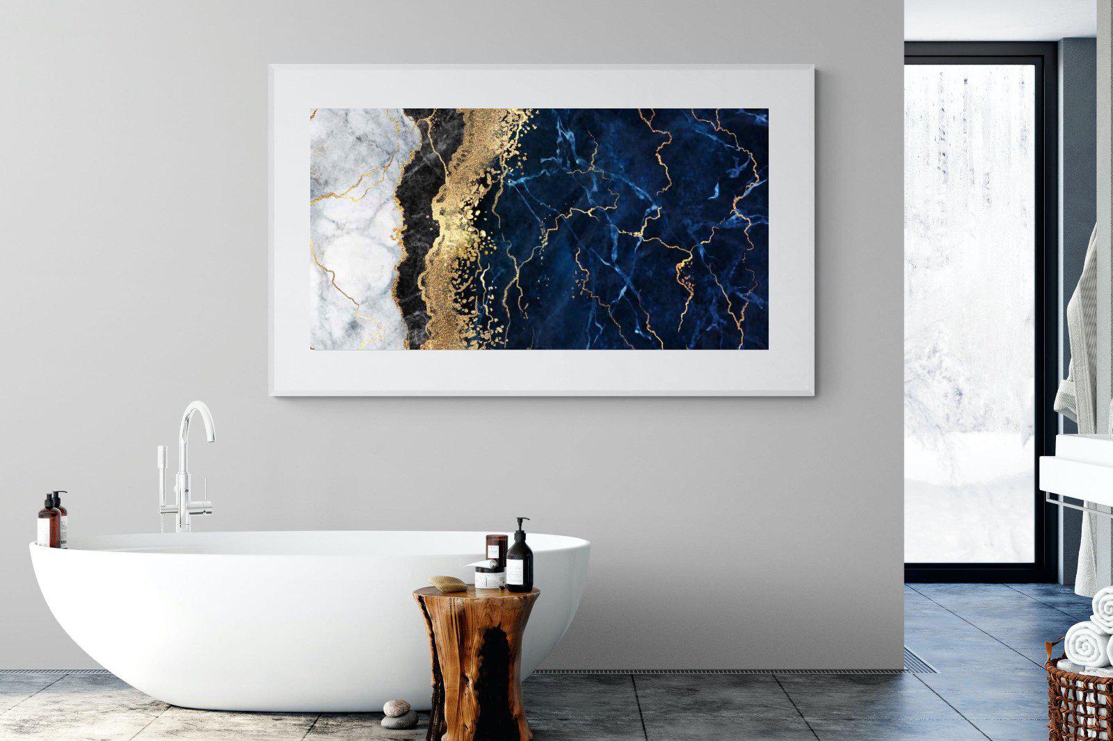 Navy & Gold-Wall_Art-180 x 110cm-Framed Print-White-Pixalot