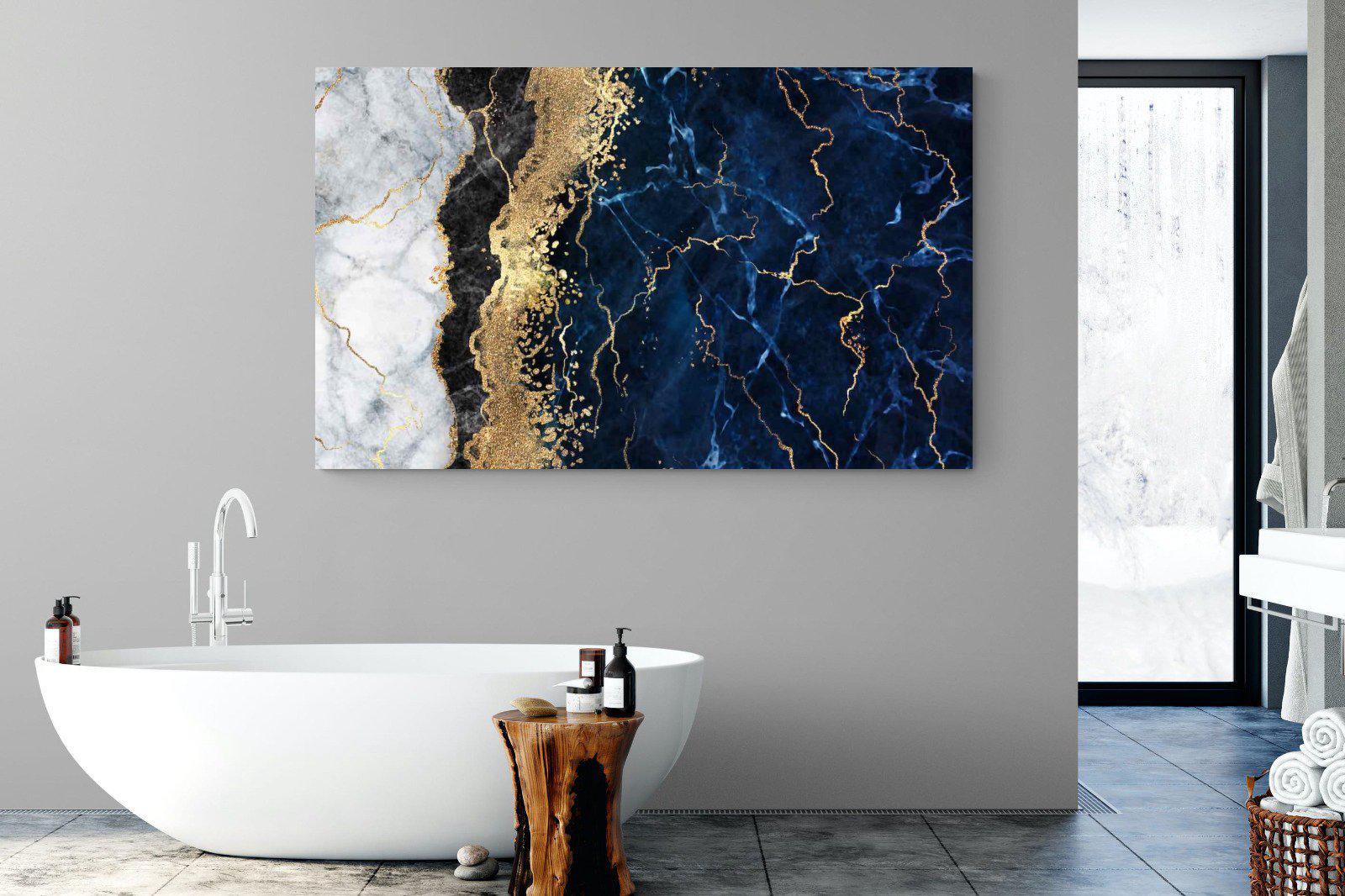 Navy & Gold-Wall_Art-180 x 110cm-Mounted Canvas-No Frame-Pixalot