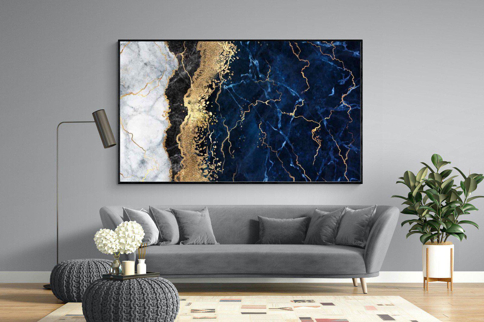 Navy & Gold-Wall_Art-220 x 130cm-Mounted Canvas-Black-Pixalot