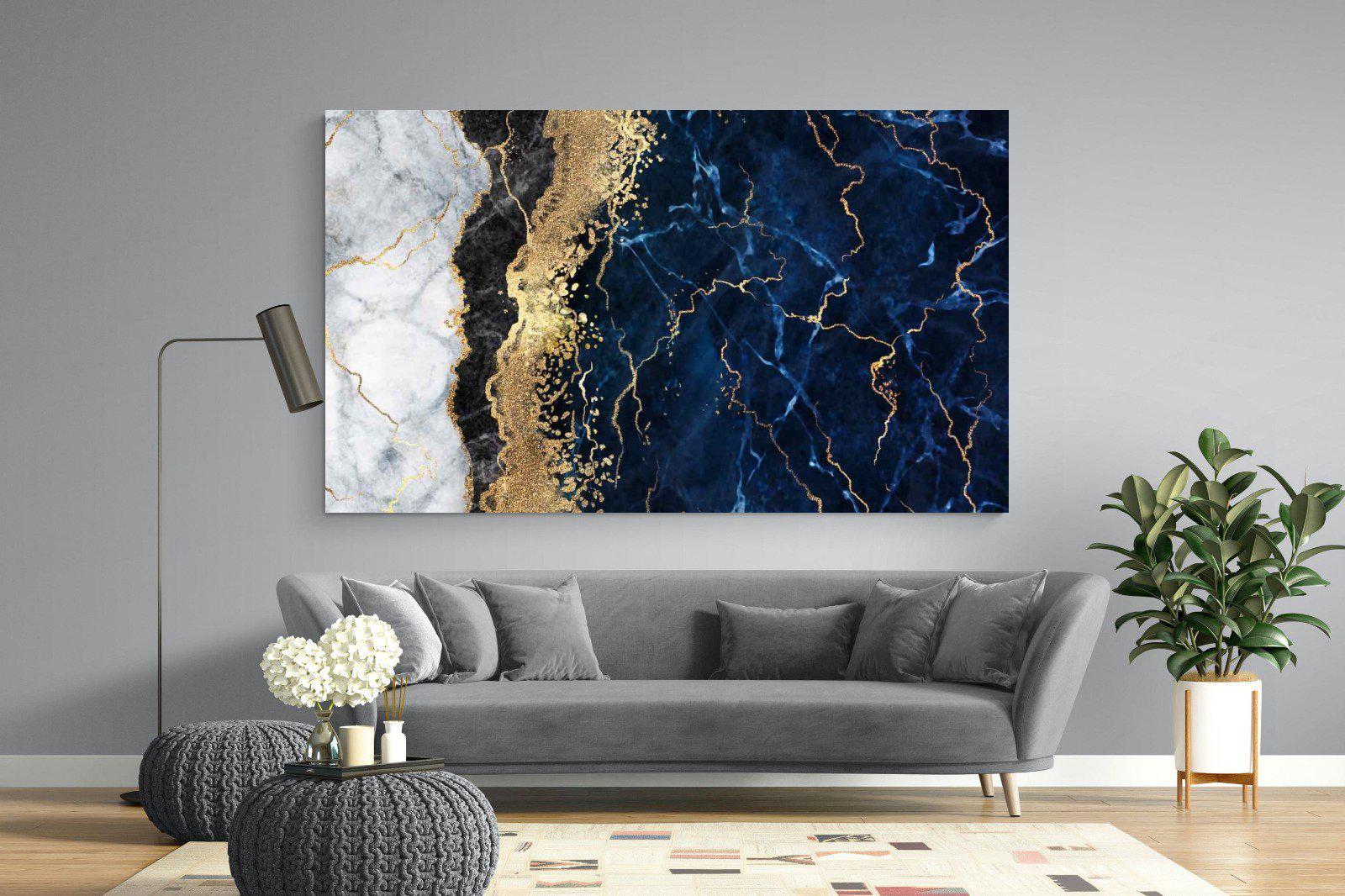 Navy & Gold-Wall_Art-220 x 130cm-Mounted Canvas-No Frame-Pixalot