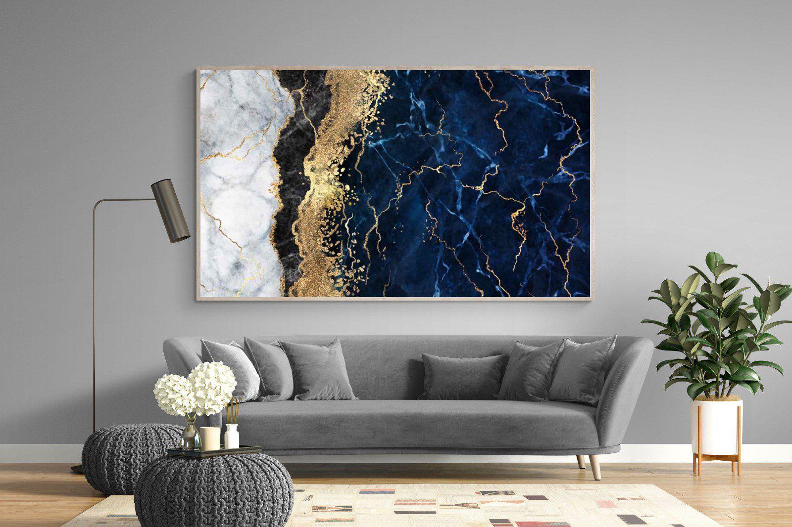 Navy & Gold-Wall_Art-220 x 130cm-Mounted Canvas-Wood-Pixalot
