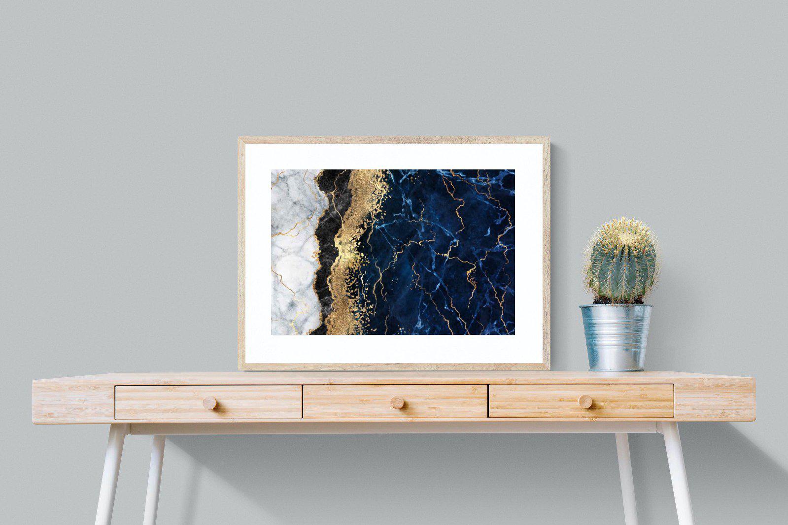 Navy & Gold-Wall_Art-80 x 60cm-Framed Print-Wood-Pixalot