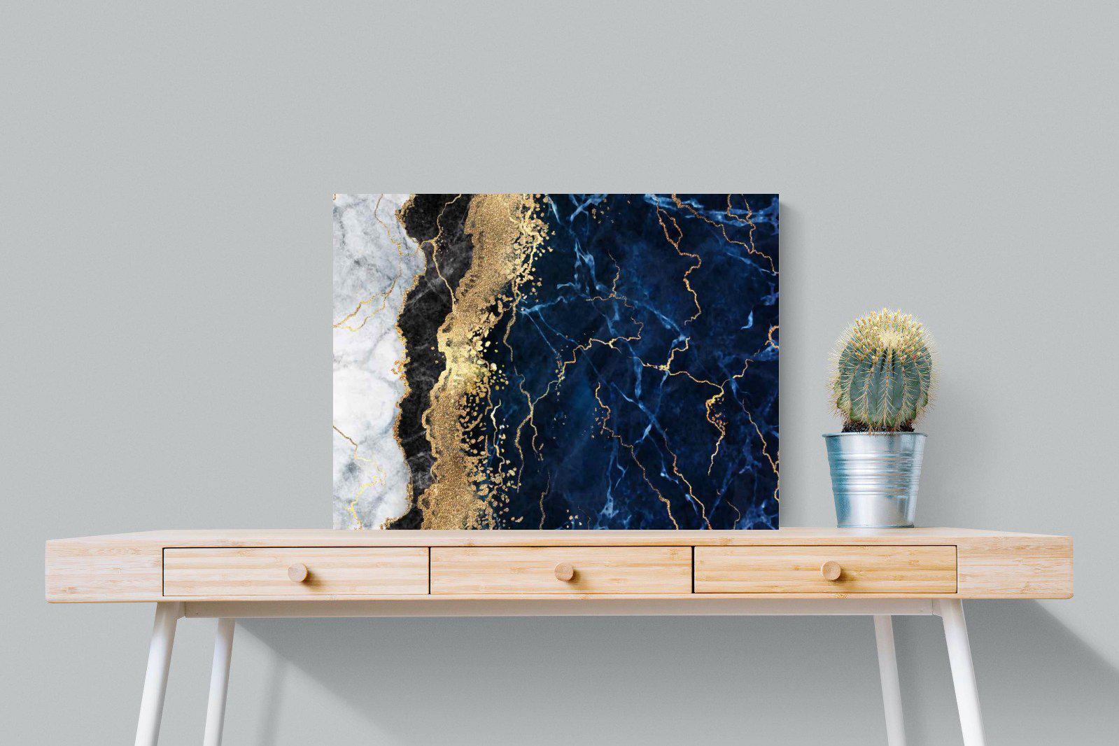 Navy & Gold-Wall_Art-80 x 60cm-Mounted Canvas-No Frame-Pixalot