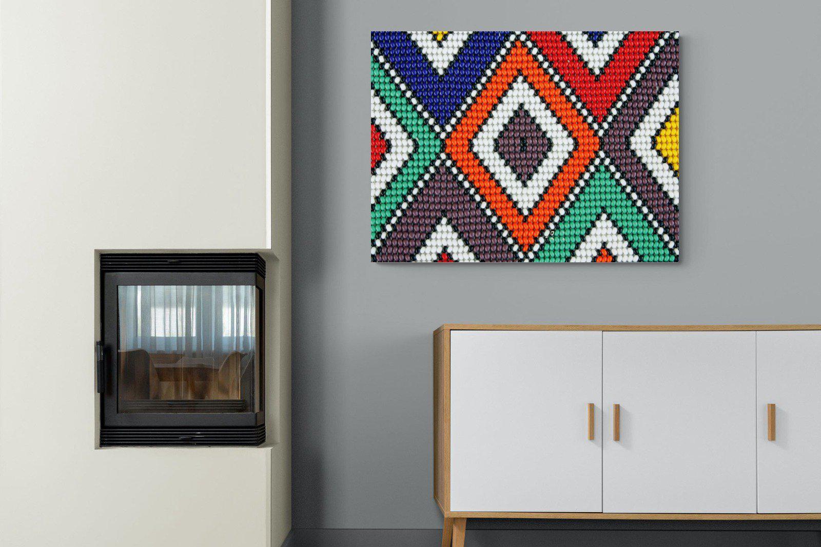 Ndebele Beads-Wall_Art-100 x 75cm-Mounted Canvas-No Frame-Pixalot
