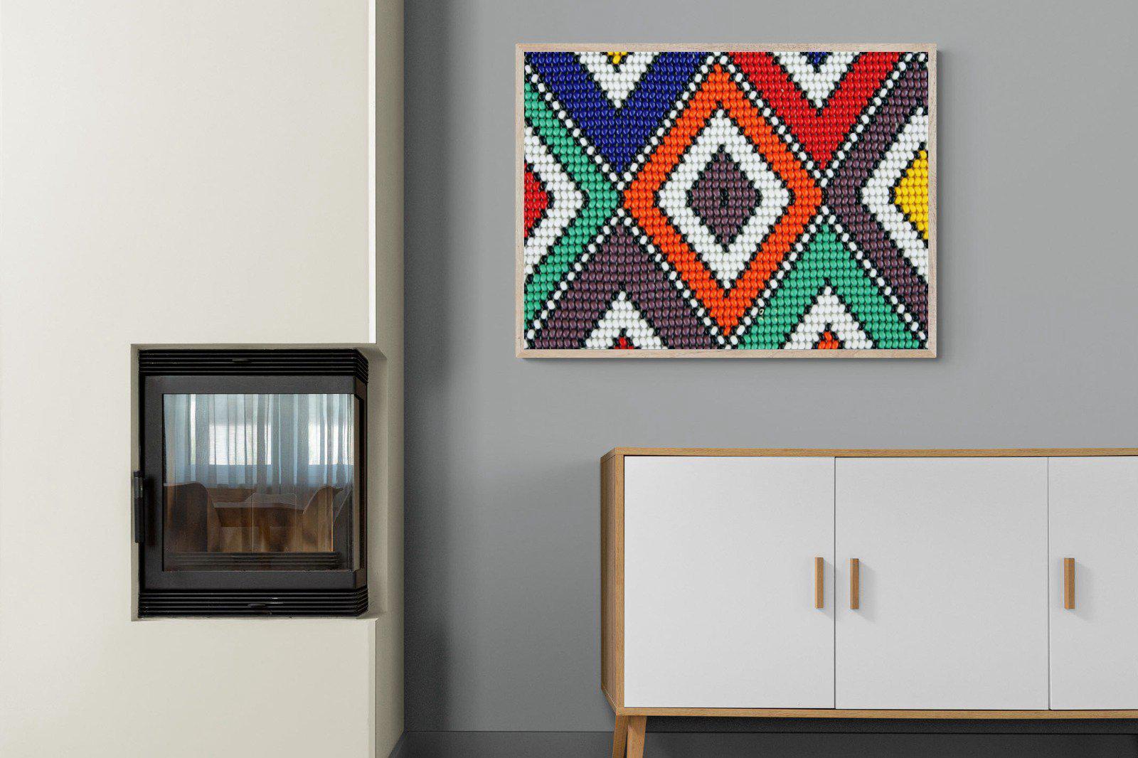 Ndebele Beads-Wall_Art-100 x 75cm-Mounted Canvas-Wood-Pixalot