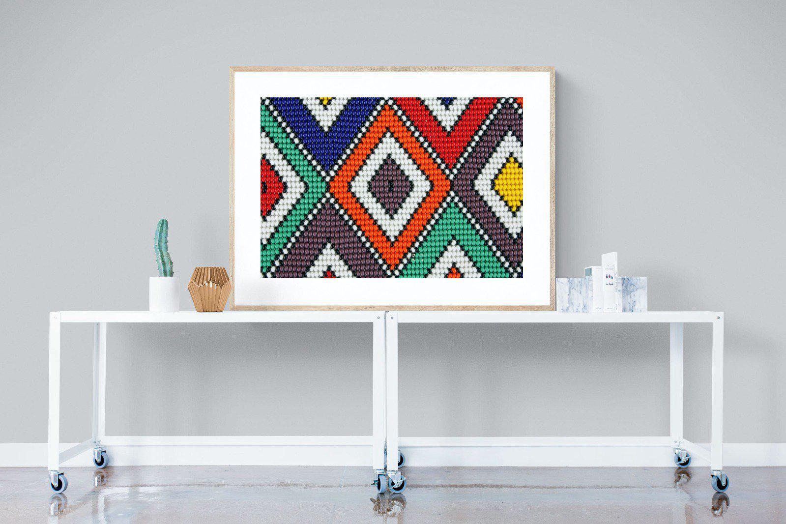 Ndebele Beads-Wall_Art-120 x 90cm-Framed Print-Wood-Pixalot