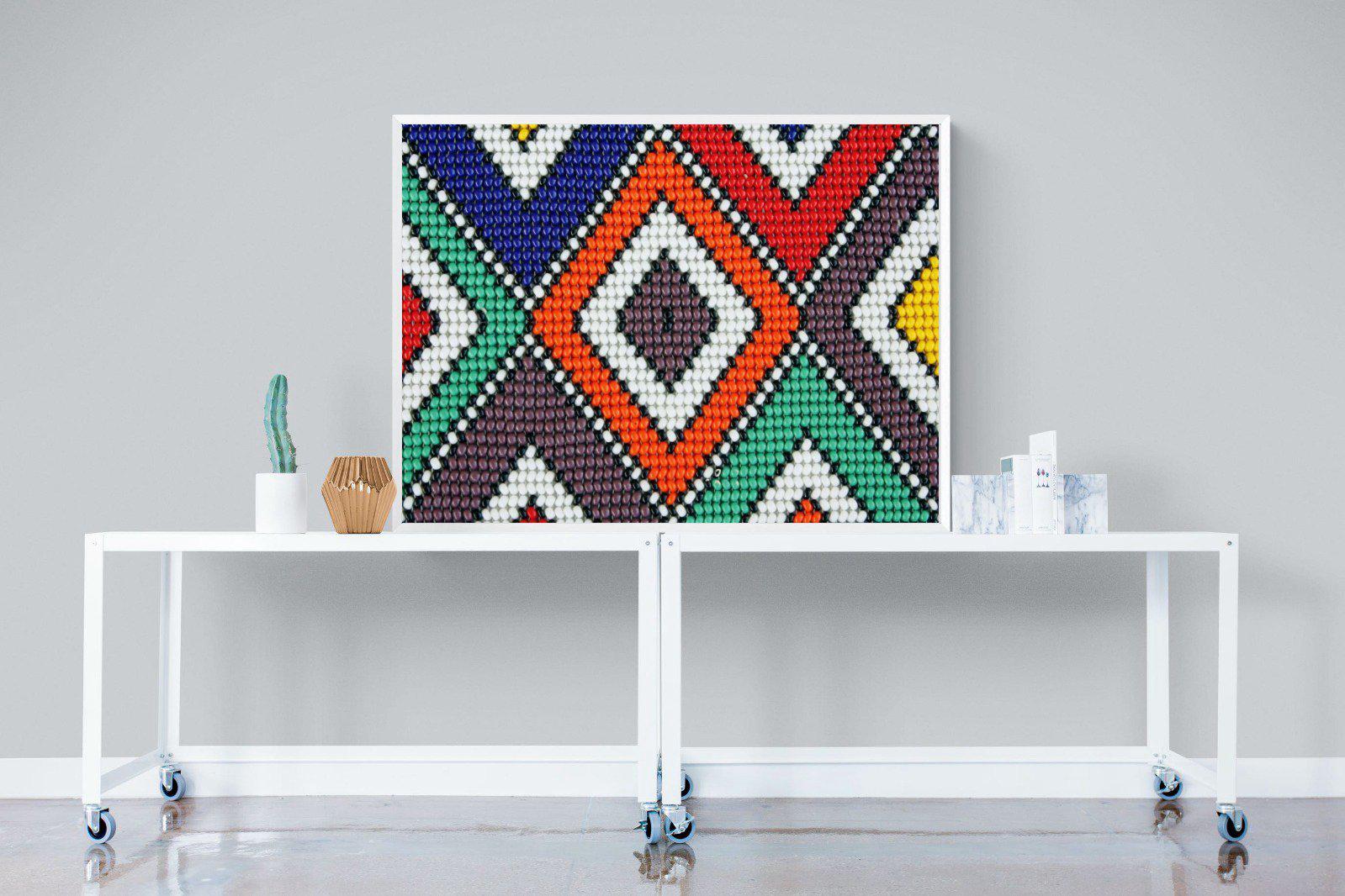 Ndebele Beads-Wall_Art-120 x 90cm-Mounted Canvas-White-Pixalot