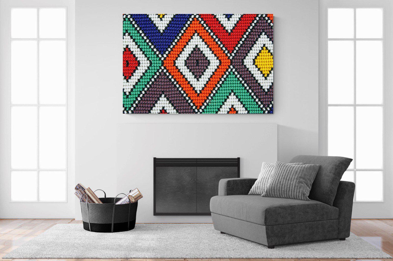 Ndebele Beads-Wall_Art-150 x 100cm-Mounted Canvas-No Frame-Pixalot