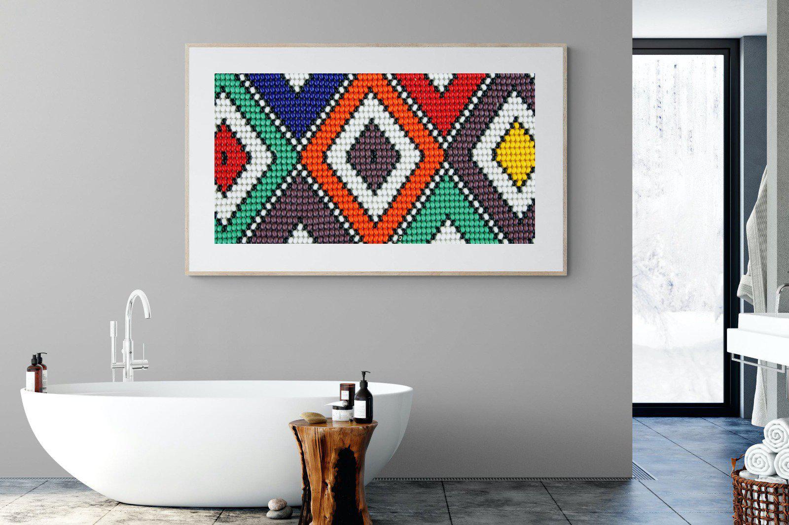 Ndebele Beads-Wall_Art-180 x 110cm-Framed Print-Wood-Pixalot